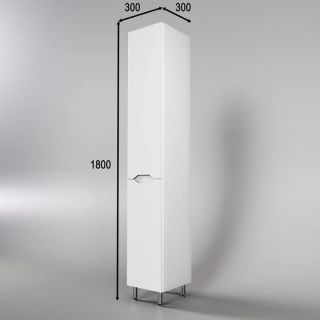 Пенал Style Line Марелла Люкс Plus L СС-00002428 30см с бельевой корзиной белый антискрейч